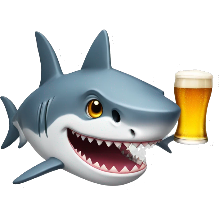 Shark with beer emoji