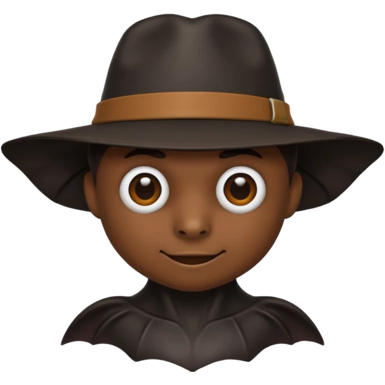 balck bat with hat emoji