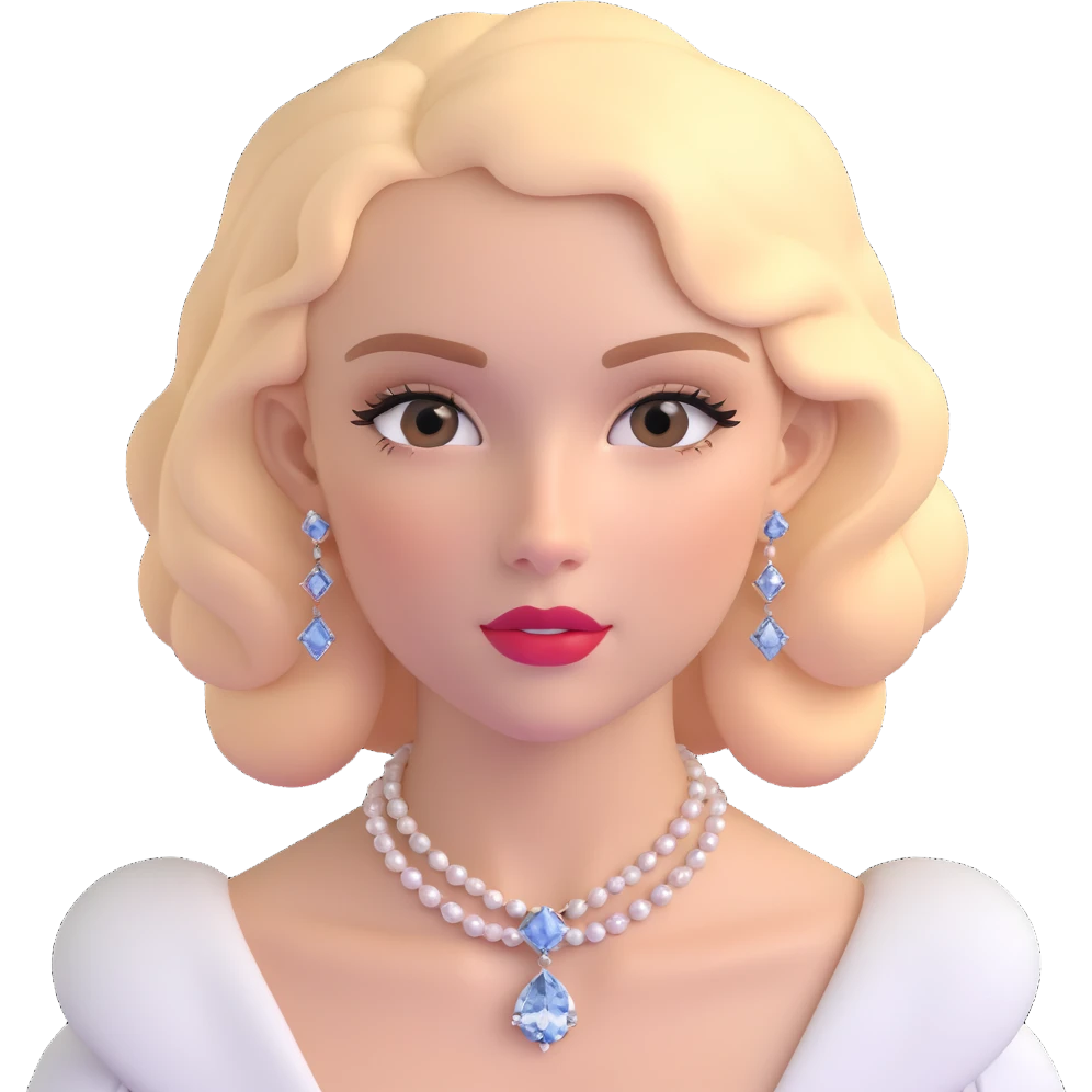 Sophisticated British young woman with classic style, tasteful makeup and delicate jewelry emoji