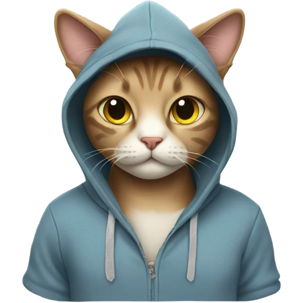 cat wearing a hoodie emoji