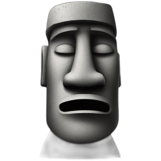 moai statue looking left performing hat tipping gesture emoji