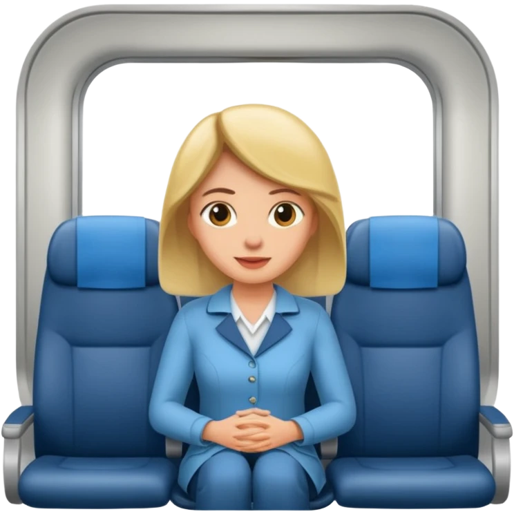 woman passanger in plane seat emoji