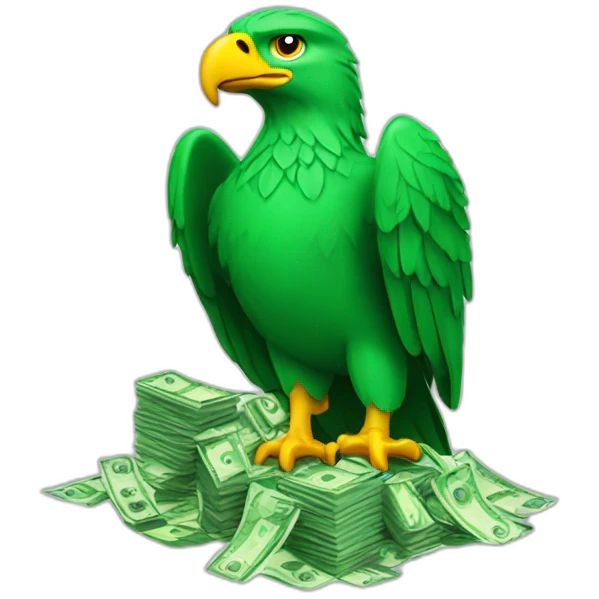 green eagle with money emoji