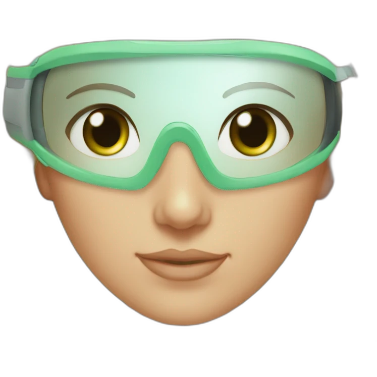 lasik eye surgery mask brunette green eyes emoji