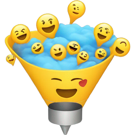 funnel sales with emojis smile emoji
