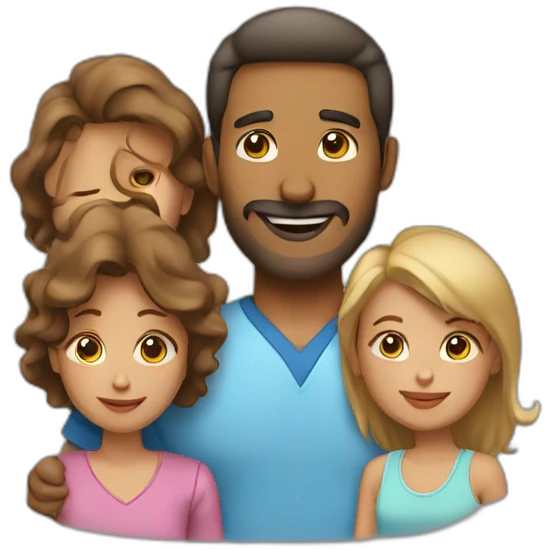 Family dad and mom AND daugther AND son emoji