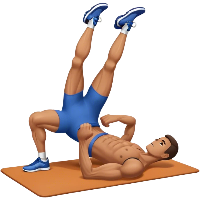 man laying down bicycle-crunches exercise emoji