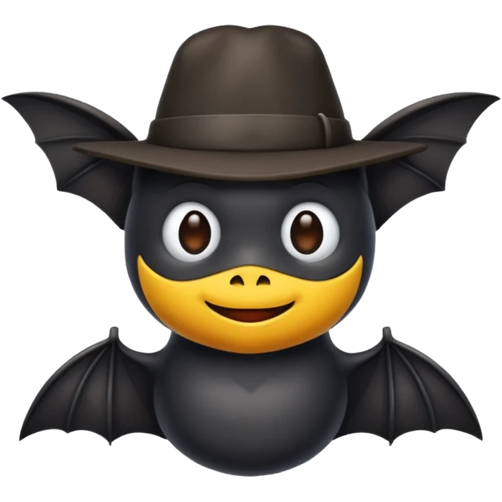 black bat with hat emoji