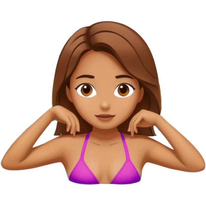 girl chilling by the pool emoji