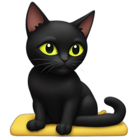 Chat noir sur canapé emoji