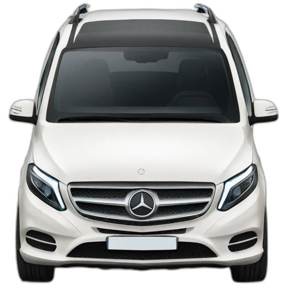 White Mercedes Benz V Class emoji