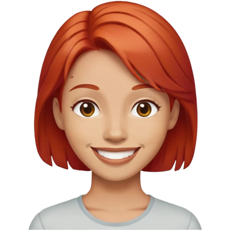 Smoking red hair smiley emoji