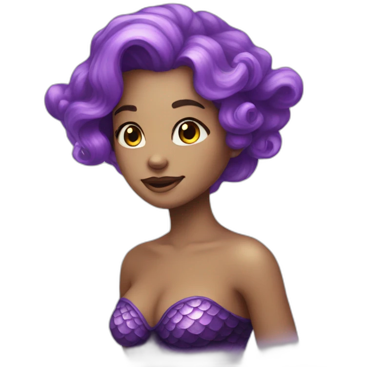 beautiful radioactive mermaid with purple hair emoji