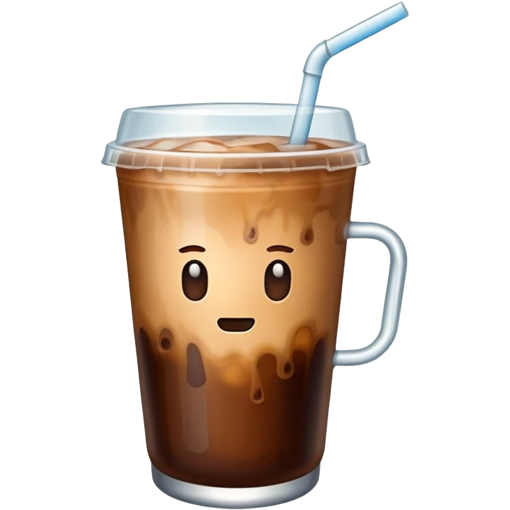 Iced coffee no lid, no face emoji