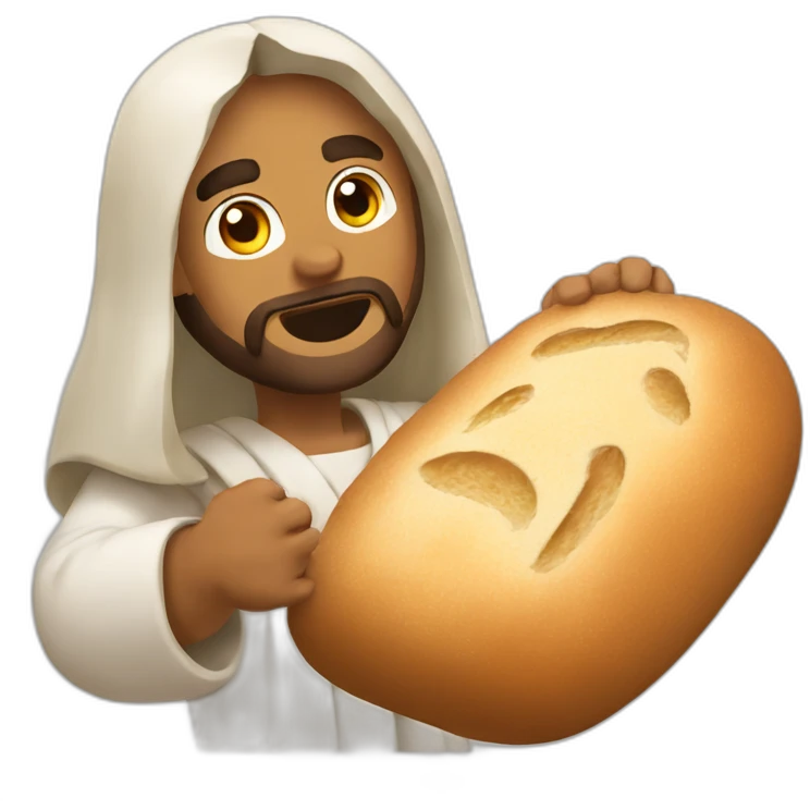 Bread breaking Jesus emoji