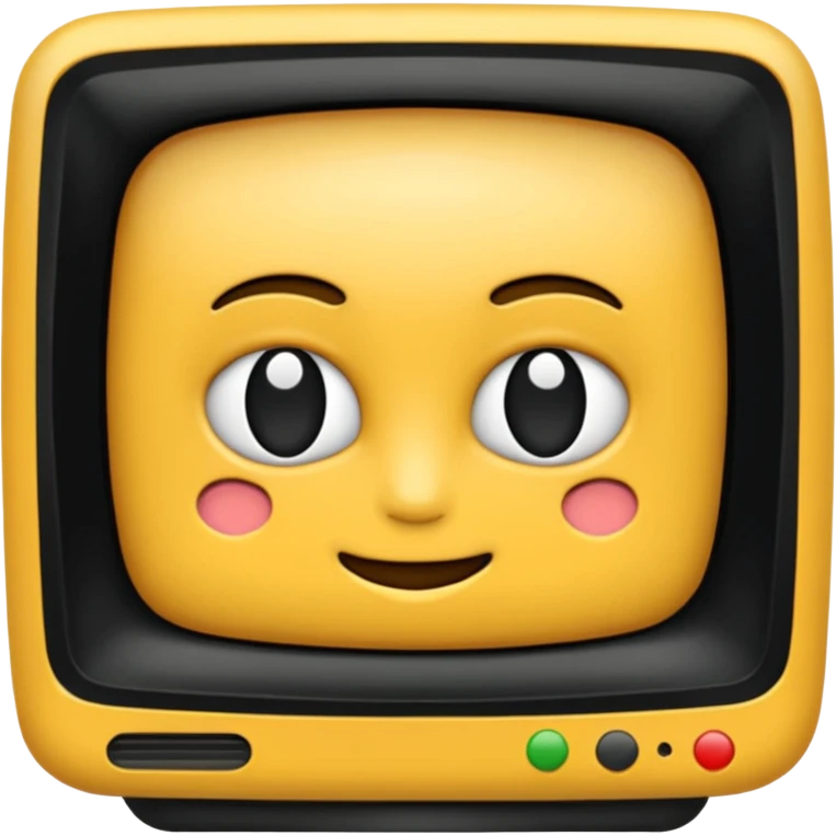 черный телевизор с зеленым экраном и пиксельным рисунком на экране emoji
