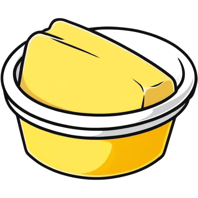 butter curl, bold outline, cute emoji