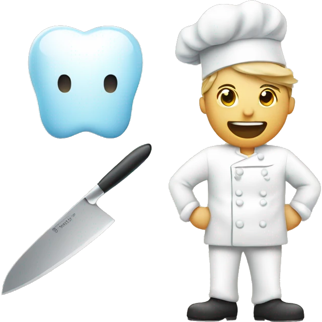 Chef  hold knife and dentist tool  emoji