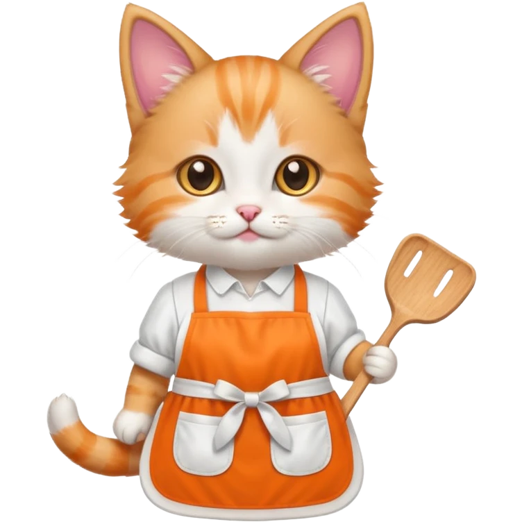 Kitten apron emoji