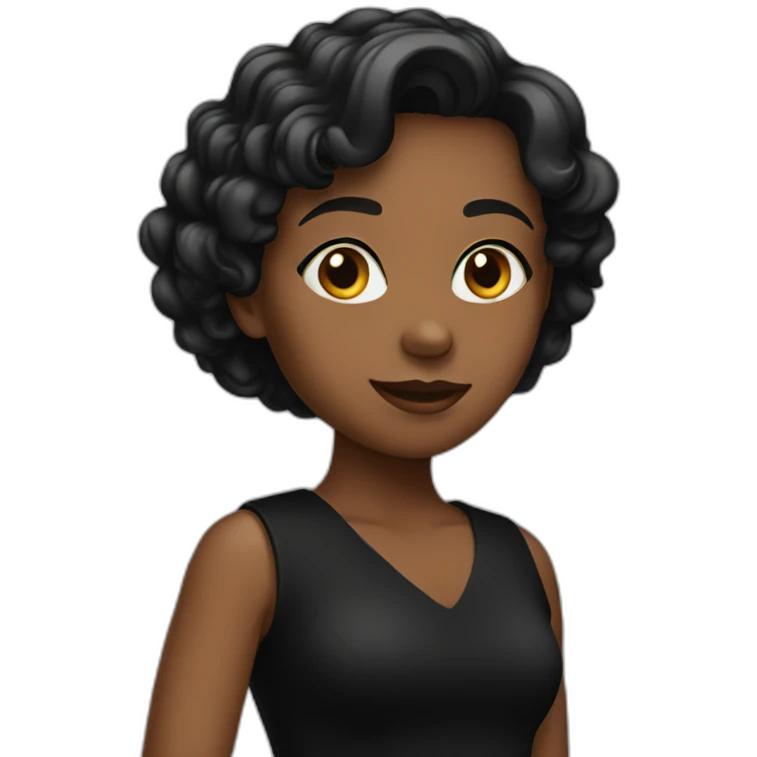 Girl in black dress emoji