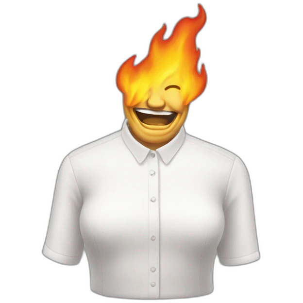 Mrs doubtfire white shirt on fire emoji
