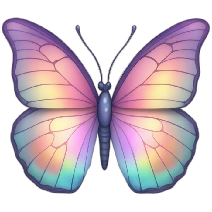 Pastel iridescent rainbow crystal butterfly emoji