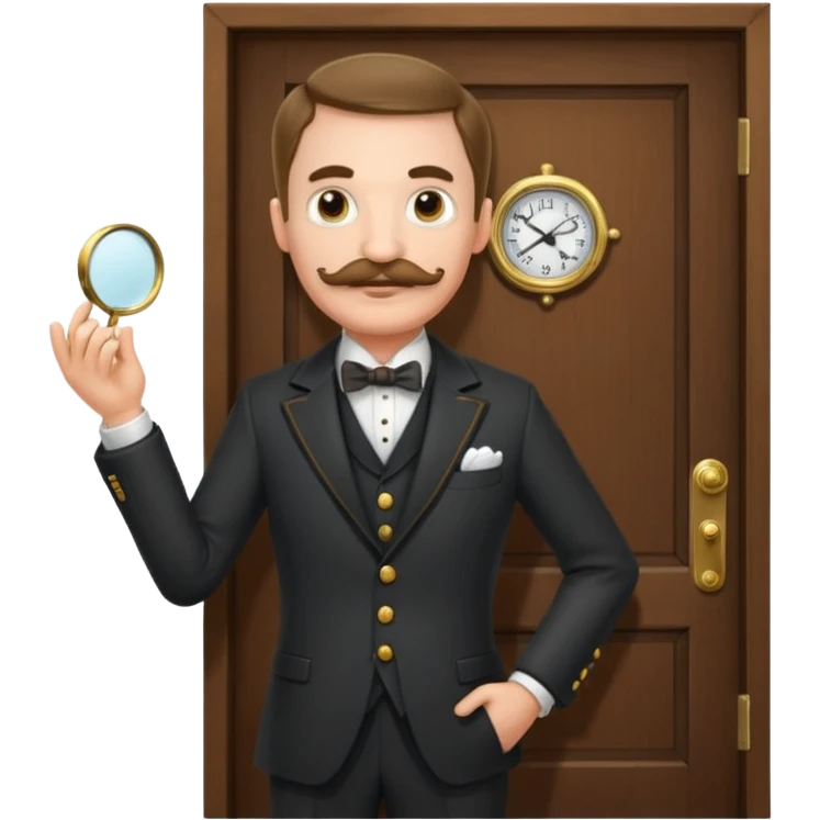 emoji of a gentleman with moustache and monocle standing nearby door welcoming you emoji