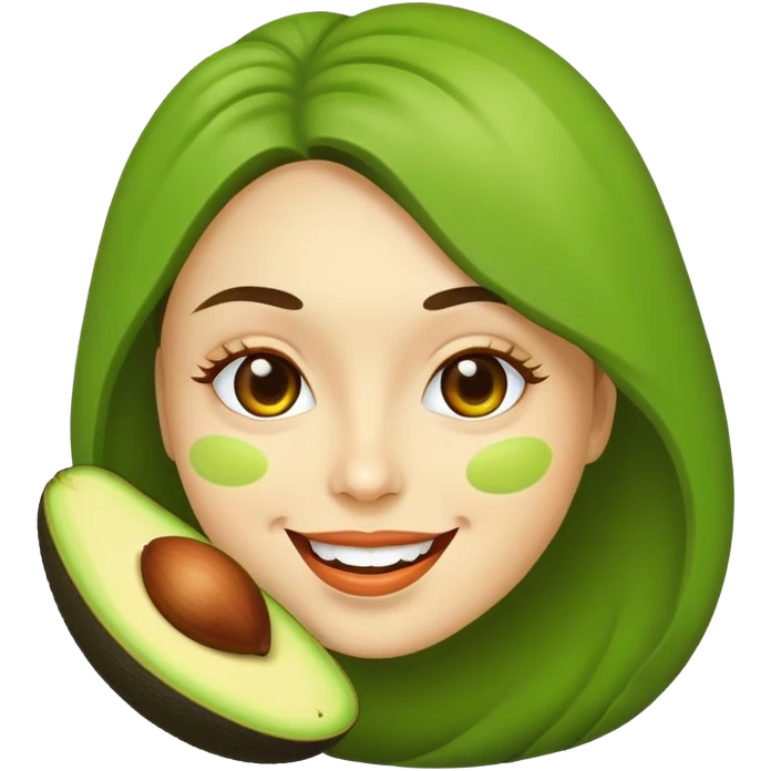 Aguacate son labios sonriendo  emoji