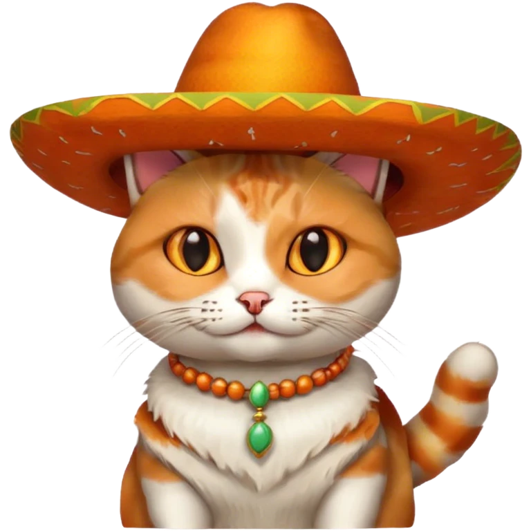 Cat wearing mexican hat emoji
