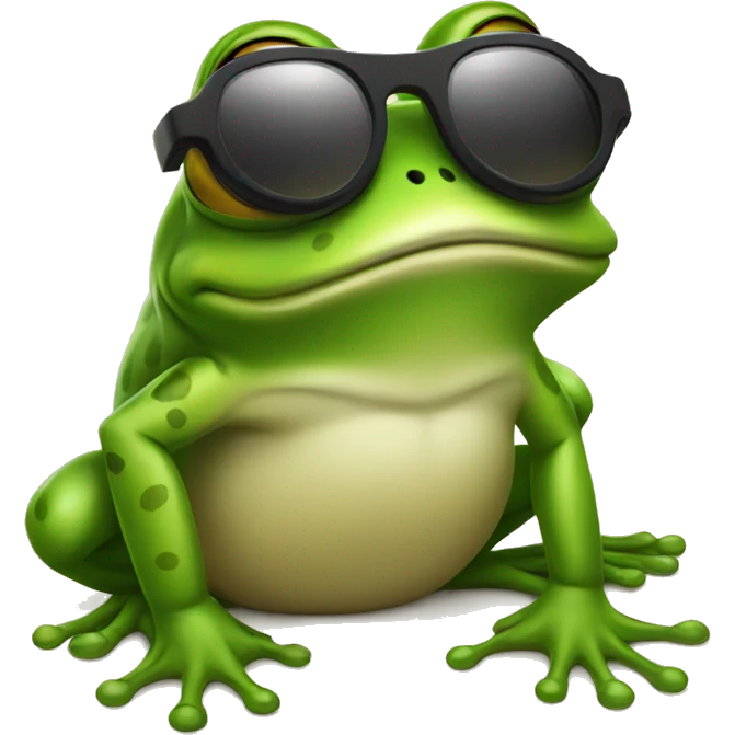 Frog with sunglasses  emoji