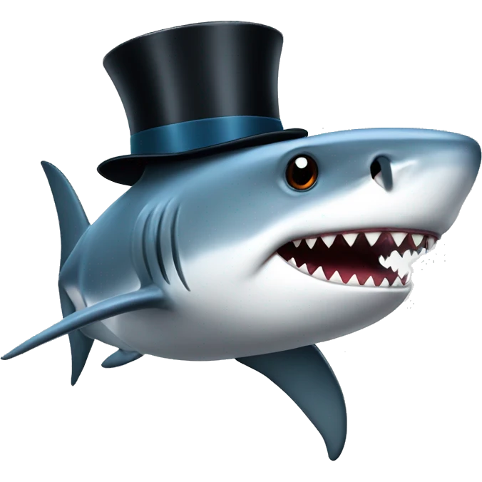 shark with top hat emoji