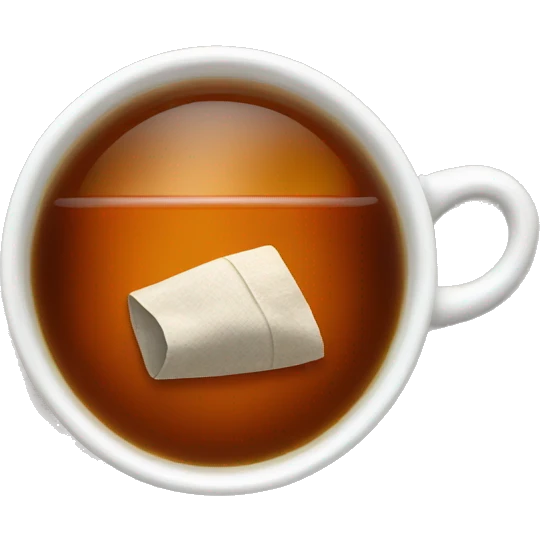 A cup of hot tea bag emoji