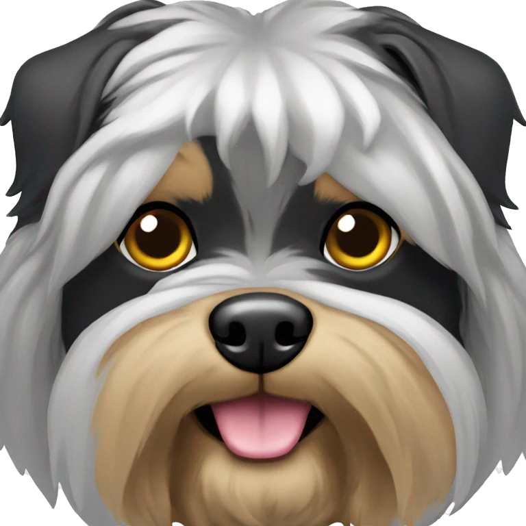 Cabeza de perro yorkshire plateado y Negro  emoji
