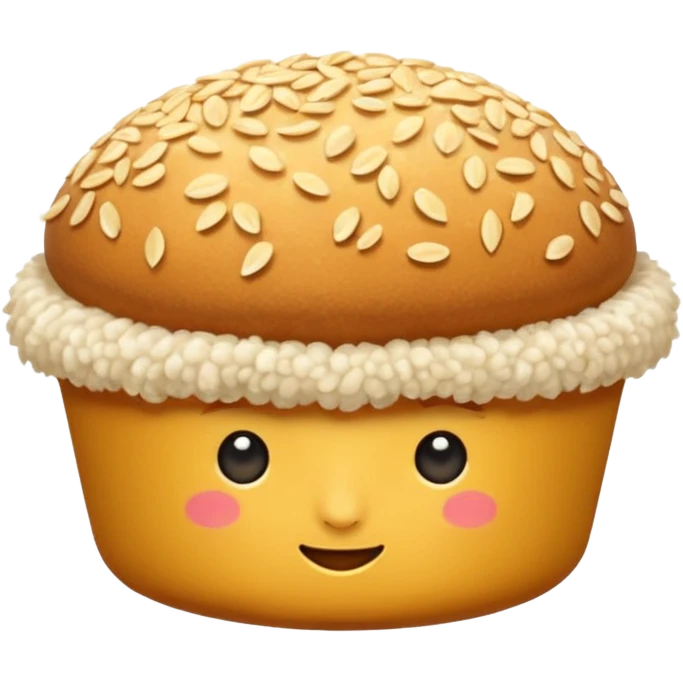 poğaça with sesame seeds on top, soft and fluffy look emoji