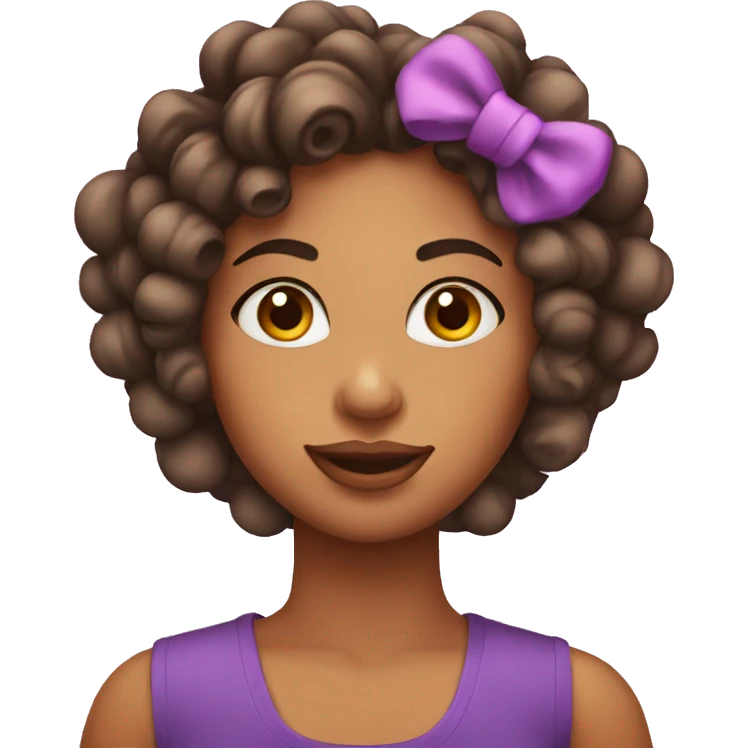 girl with curlers, medium cheeks, small eyes, and earrings emoji