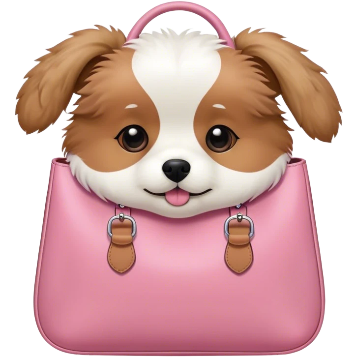 Pink bag with a little dog poking out   emoji