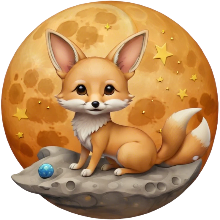 fennec on the moon emoji