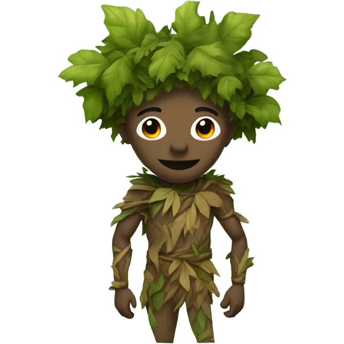 Man disguised as tree emoji
