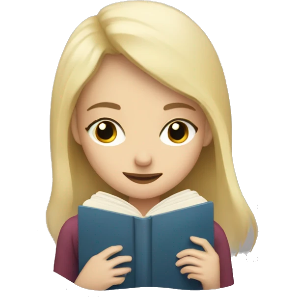 A white blonde woman hugging lovingly pile of books with tears in her eyes emoji