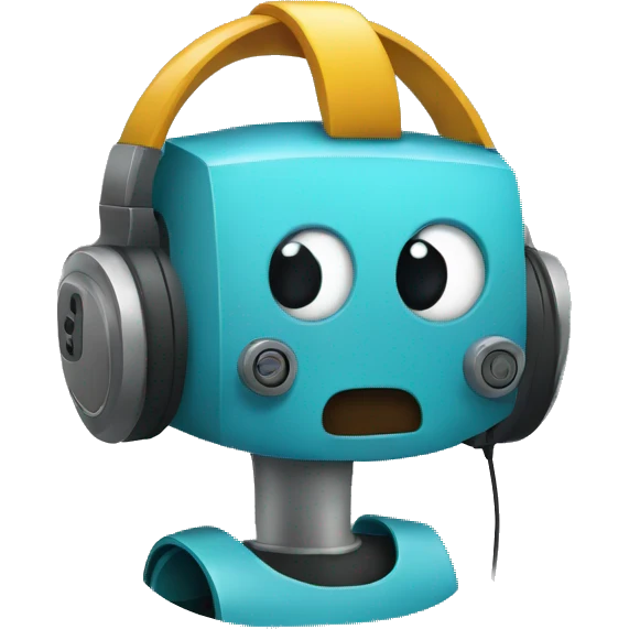robot with headphone emoji