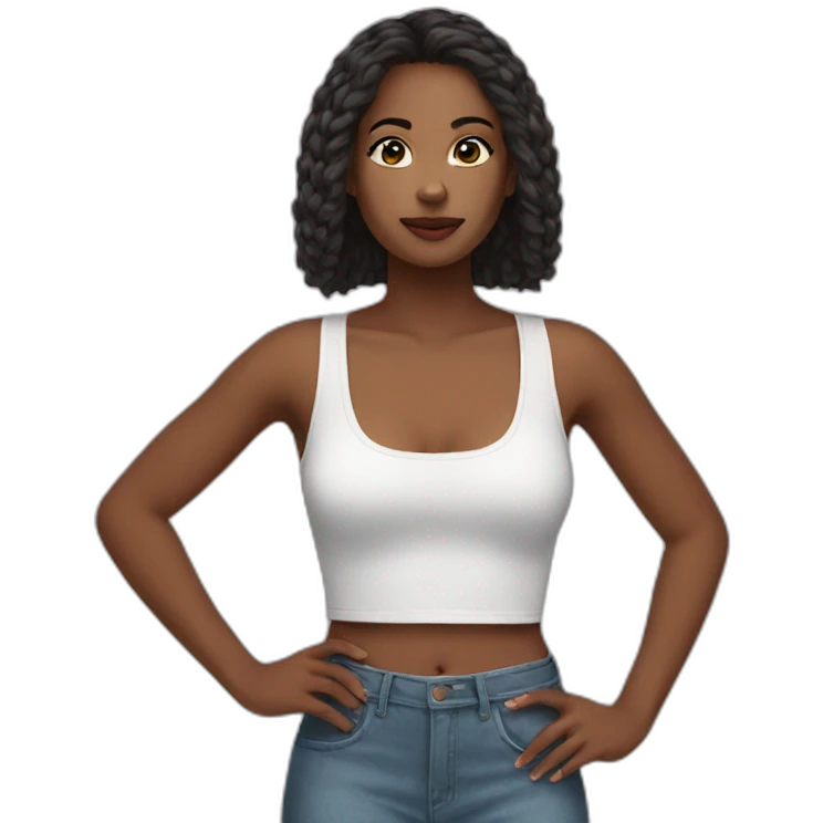 woman with crop top emoji