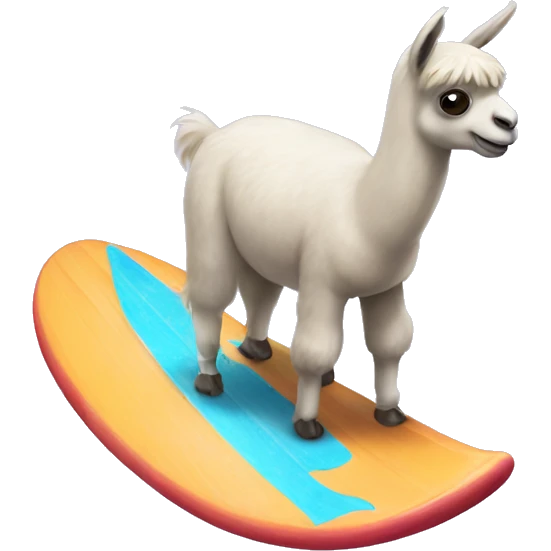 Llama surfing emoji
