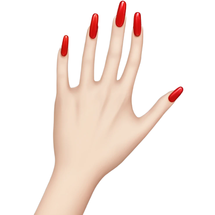 Longer nails Red, long white hand emoji