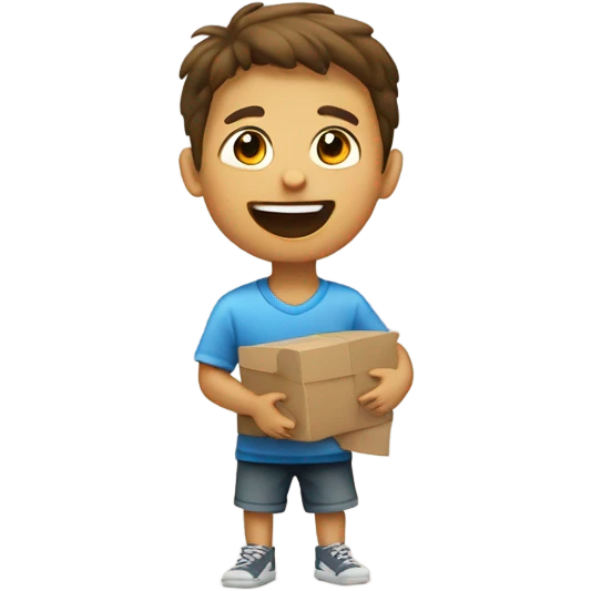 un niño jugando con una matraca  emoji
