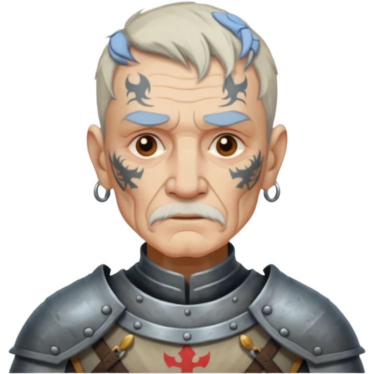 elderly tattooed knight emoji