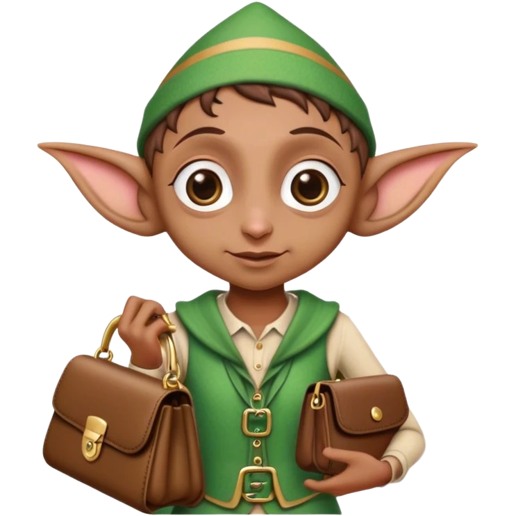 Dobby elf with designer purse emoji