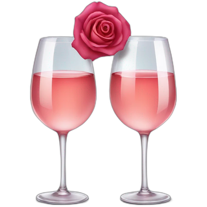 Two glasses of rose wine are clinking emoji
