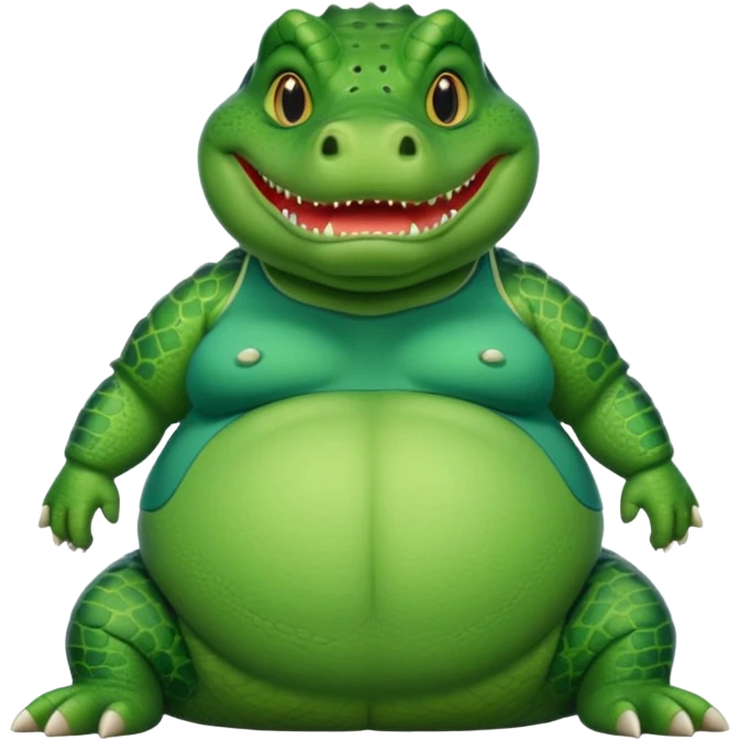 Female alligator with the humanoid fat chubby body emoji