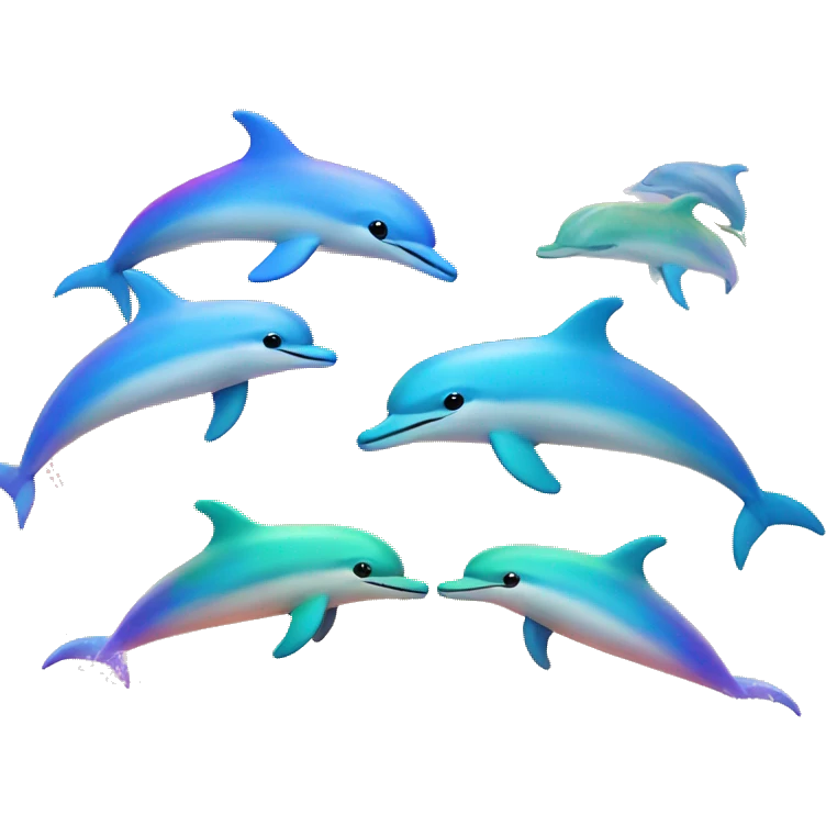 Rainbow dolphins with rainbow in background  emoji