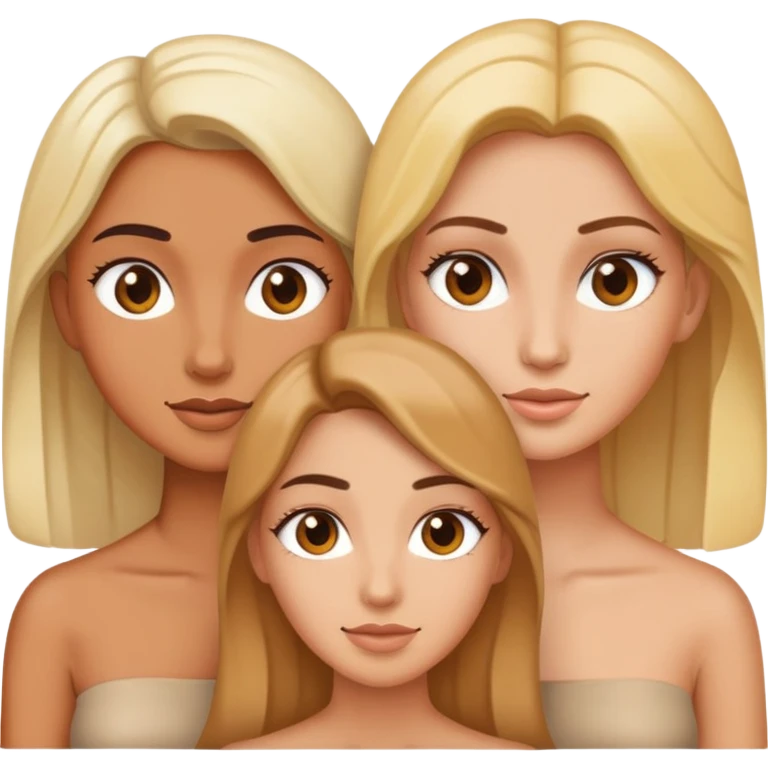 Face with correction gesture and three female figures emoji